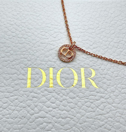 DIOR 經典Logo玫瑰金項鍊