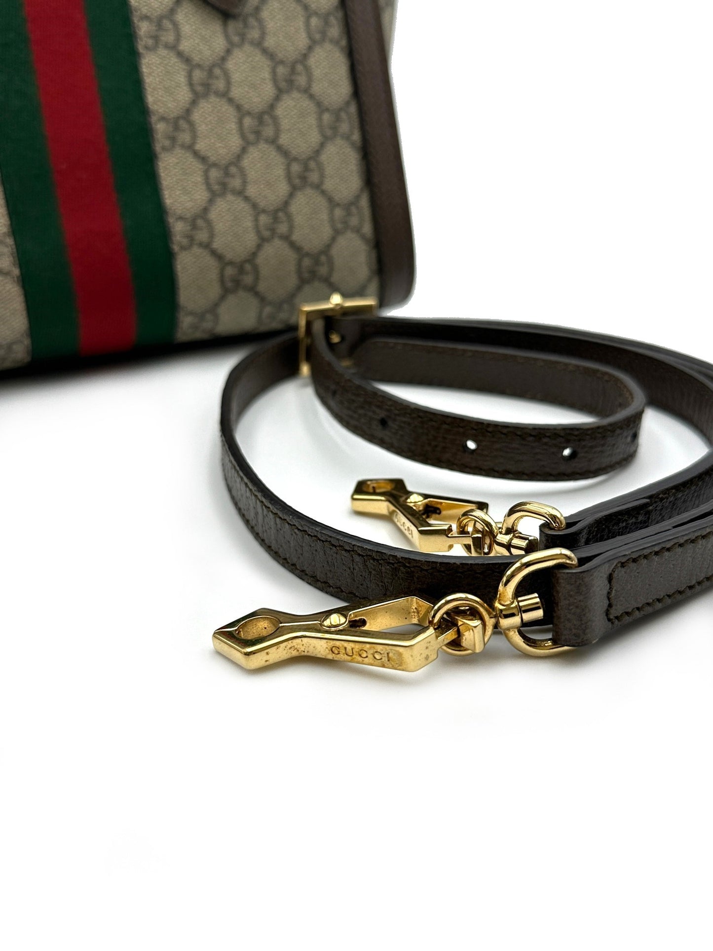 【Preowned】GUCCI Ophidia 老花帆布托特包 - 小號烏木色