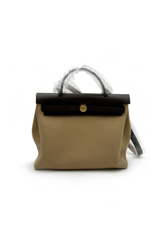 HERMES Herbag zip 31 - 風衣卡其色 / 烏木色