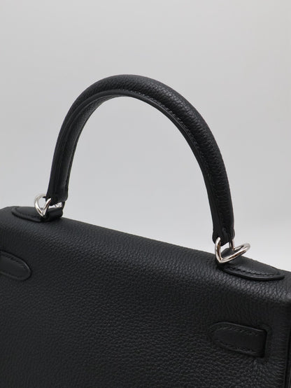 HERMES Kelly 25 - Noir 89 黑銀 G