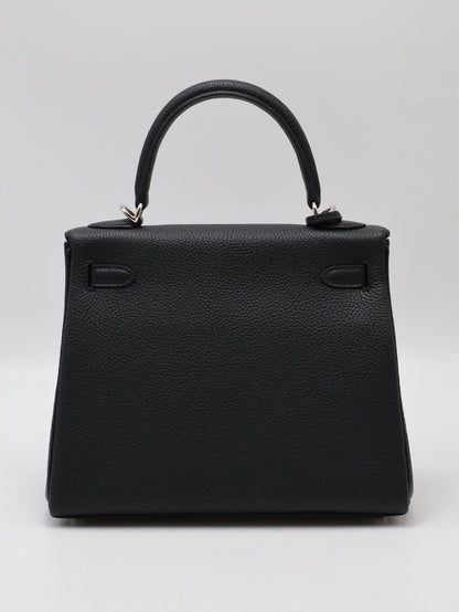 HERMES Kelly 25 - Noir 89 黑銀 G