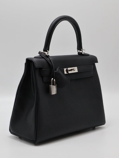 HERMES Kelly 25 - Noir 89 黑銀 G