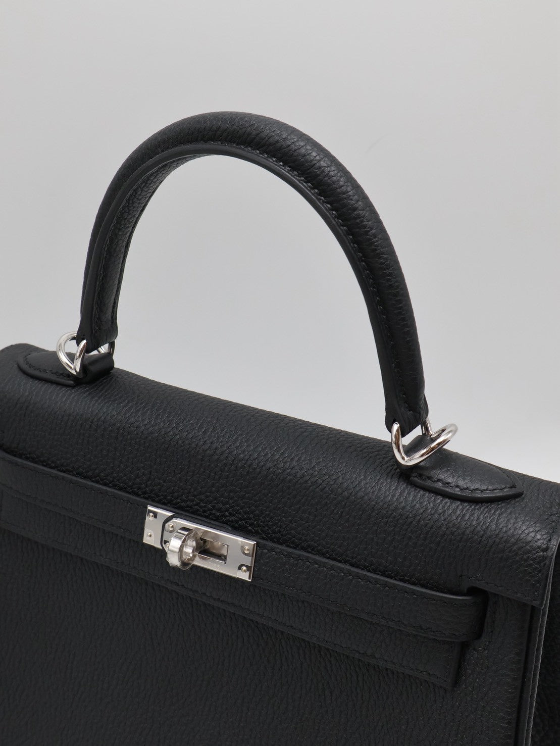 HERMES Kelly 25 - Noir 89 黑銀 G