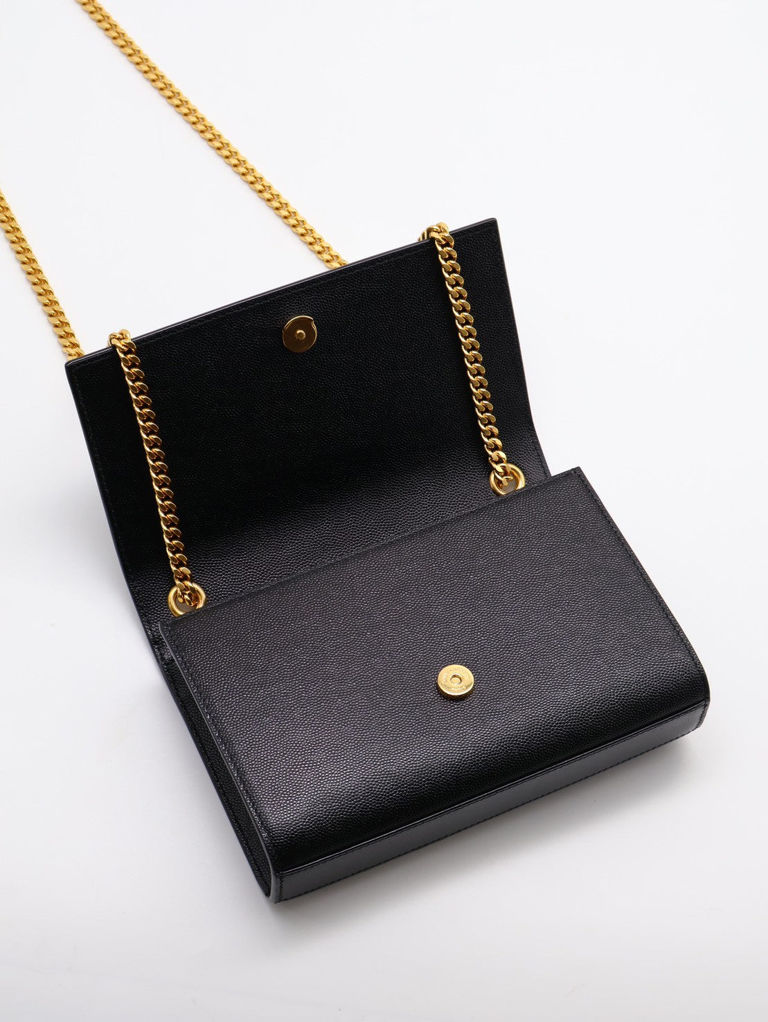 YSL Kate粒面牛皮斜背包 - 小號黑金