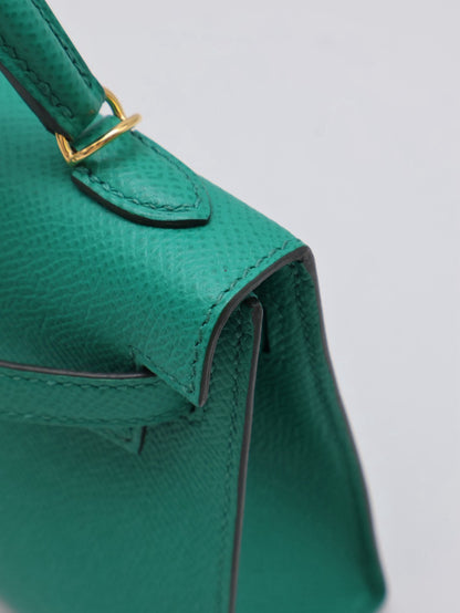HERMES Mini Kelly ll - Vert Vertigo U4 絲絨綠金 Z