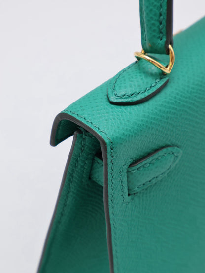 HERMES Mini Kelly ll - Vert Vertigo U4 絲絨綠金 Z