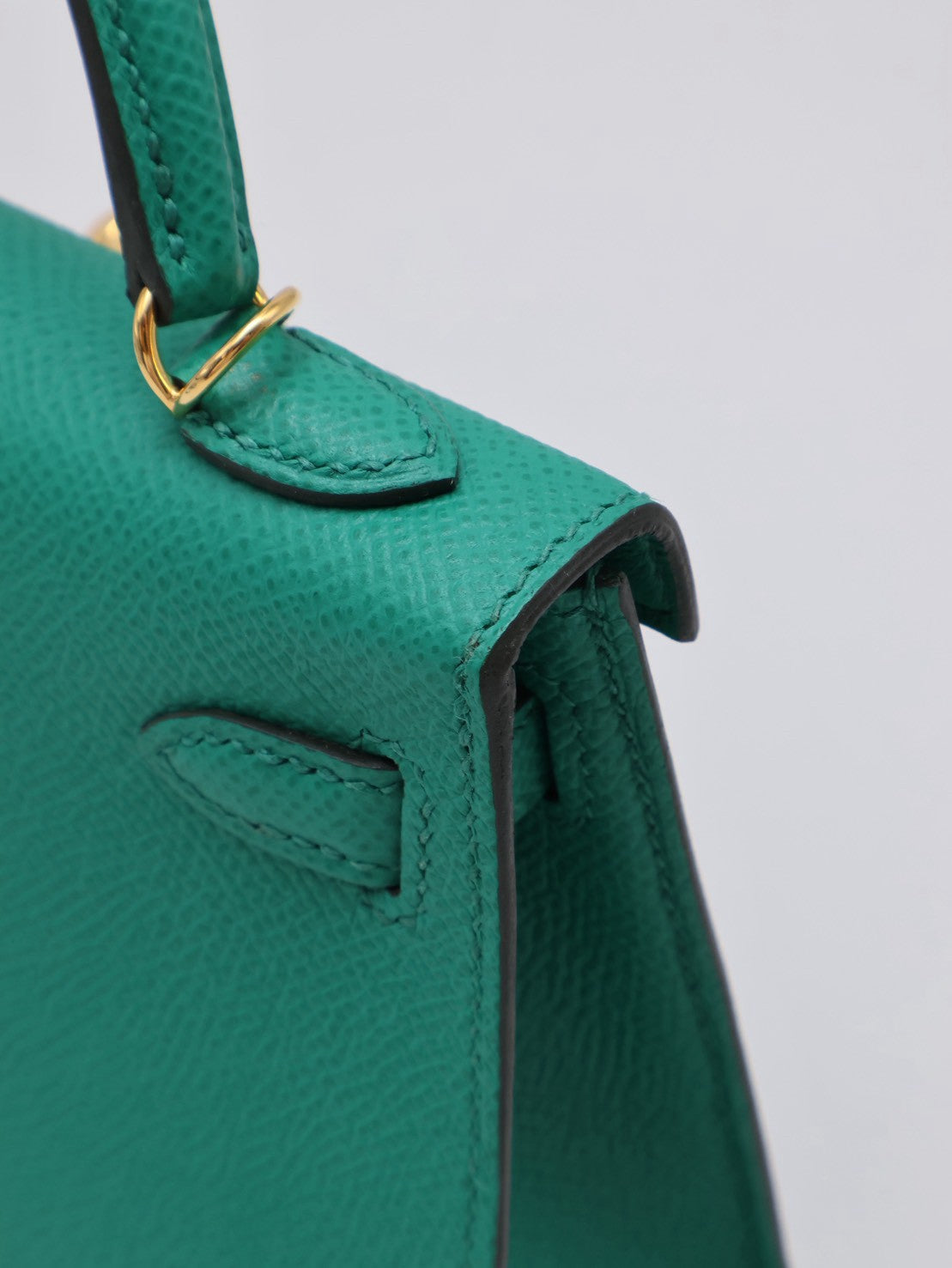 HERMES Mini Kelly ll - Vert Vertigo U4 絲絨綠金 Z
