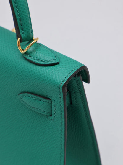 HERMES Mini Kelly ll - Vert Vertigo U4 絲絨綠金 Z