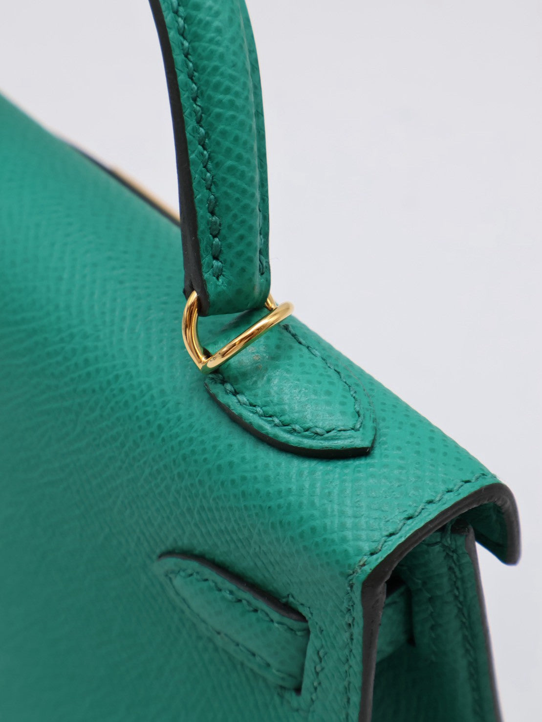 HERMES Mini Kelly ll - Vert Vertigo U4 絲絨綠金 Z