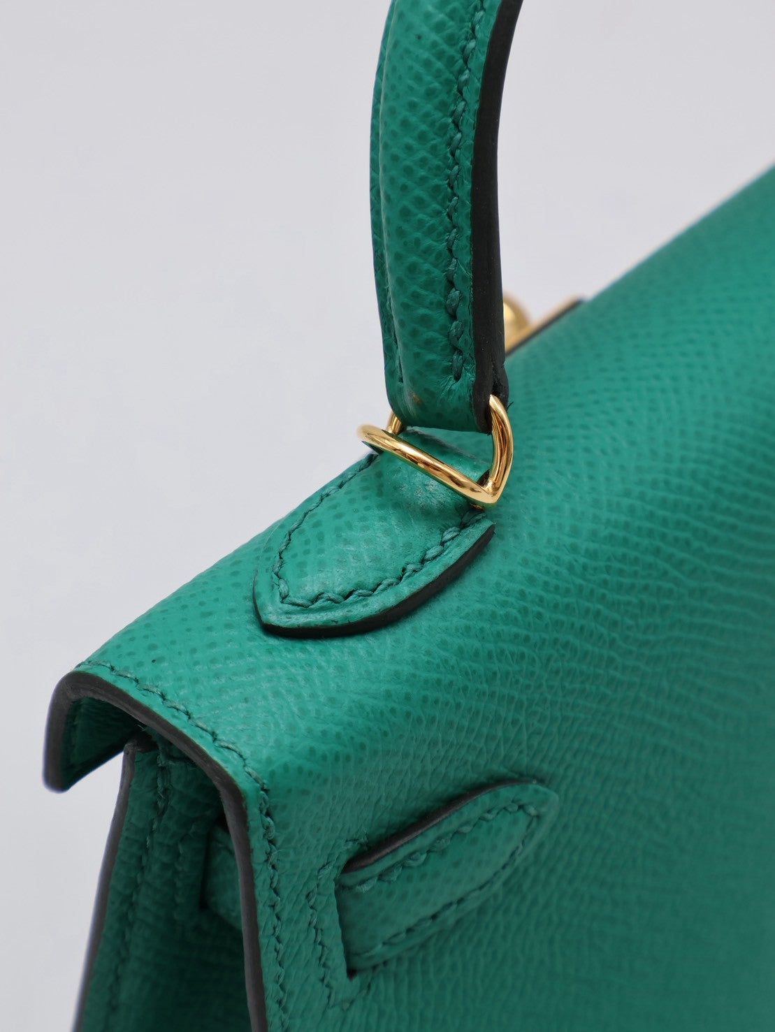 HERMES Mini Kelly ll - Vert Vertigo U4 絲絨綠金 Z