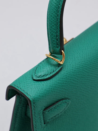HERMES Mini Kelly ll - Vert Vertigo U4 絲絨綠金 Z