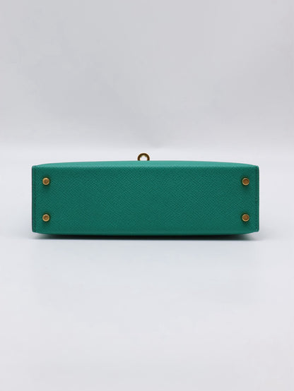 HERMES Mini Kelly ll - Vert Vertigo U4 絲絨綠金 Z