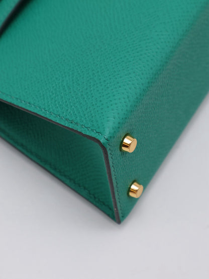 HERMES Mini Kelly ll - Vert Vertigo U4 絲絨綠金 Z