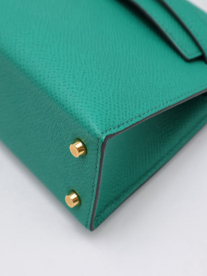 HERMES Mini Kelly ll - Vert Vertigo U4 絲絨綠金 Z