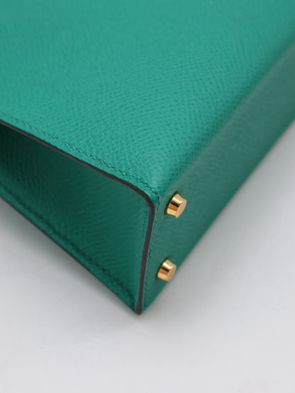 HERMES Mini Kelly ll - Vert Vertigo U4 絲絨綠金 Z