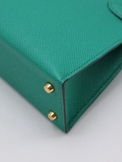 HERMES Mini Kelly ll - Vert Vertigo U4 絲絨綠金 Z