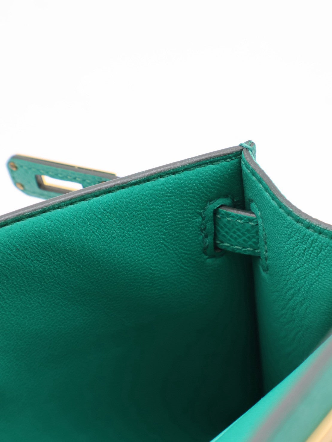 HERMES Mini Kelly ll - Vert Vertigo U4 絲絨綠金 Z