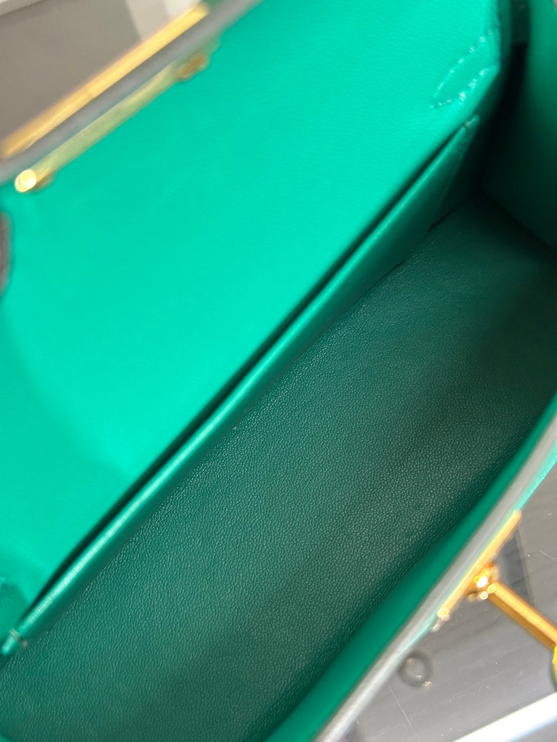 HERMES Mini Kelly ll - Vert Vertigo U4 絲絨綠金 Z