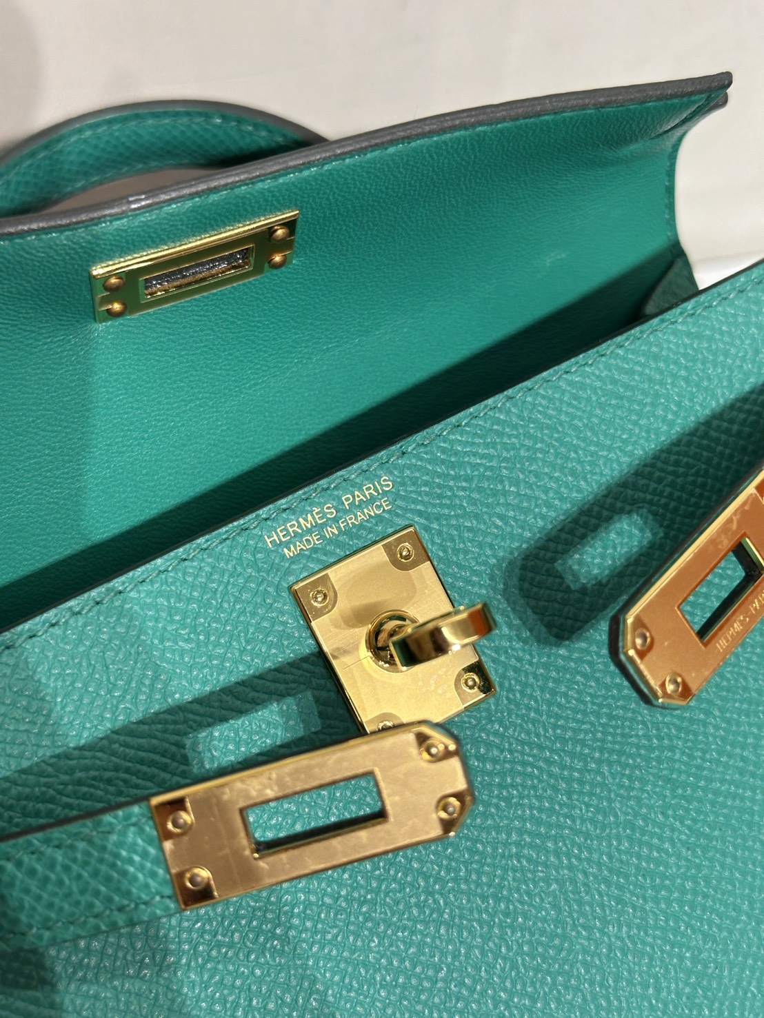 HERMES Mini Kelly ll - Vert Vertigo U4 絲絨綠金 Z