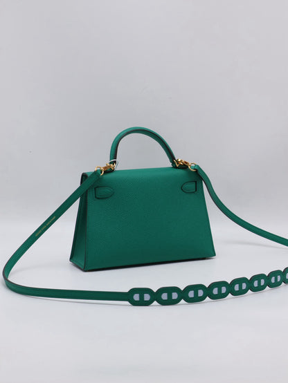 HERMES Mini Kelly ll - Vert Vertigo U4 絲絨綠金 Z