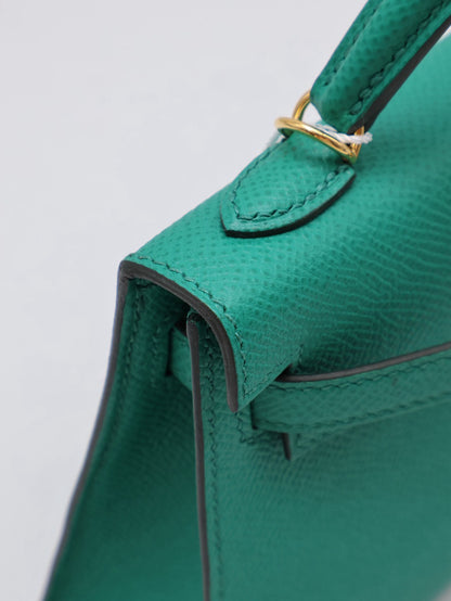 HERMES Mini Kelly ll - Vert Vertigo U4 絲絨綠金 Z