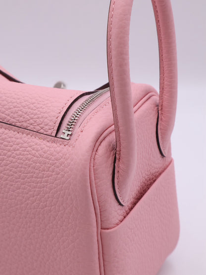 HERMES Mini Lindy ll - Rose Sakure 3Q 櫻花粉銀 K