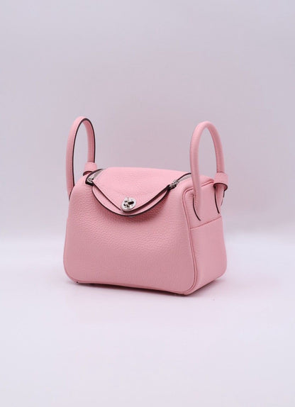 HERMES Mini Lindy ll - Rose Sakure 3Q 櫻花粉銀 K