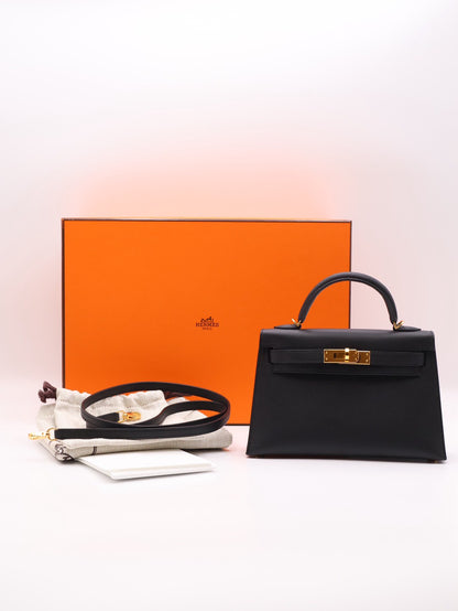 HERMES Mini Kelly ll - Noir 89 黑金 B