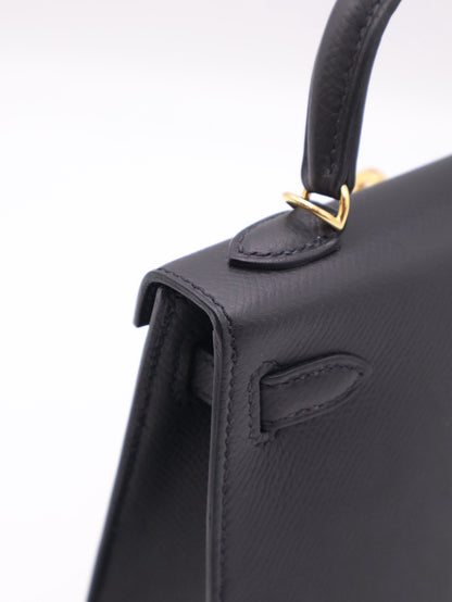HERMES Mini Kelly ll - Noir 89 黑金 B