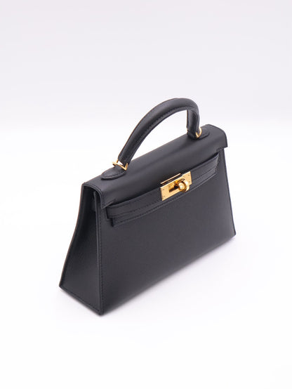 HERMES Mini Kelly ll - Noir 89 黑金 B