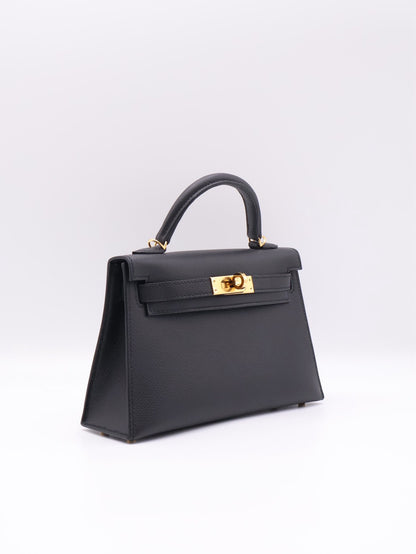 HERMES Mini Kelly ll - Noir 89 黑金 B
