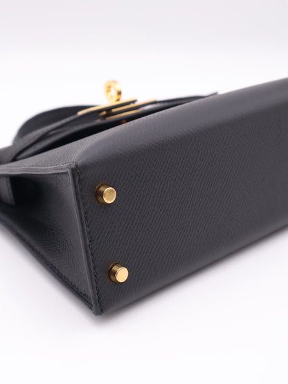 HERMES Mini Kelly ll - Noir 89 黑金 B