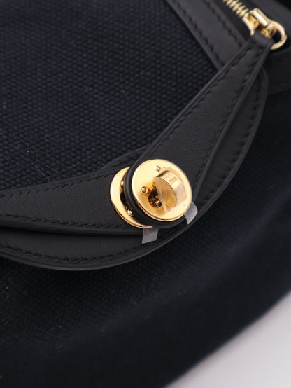 HERMES Mini Lindy ll - Noir 89 帆布黑金 G