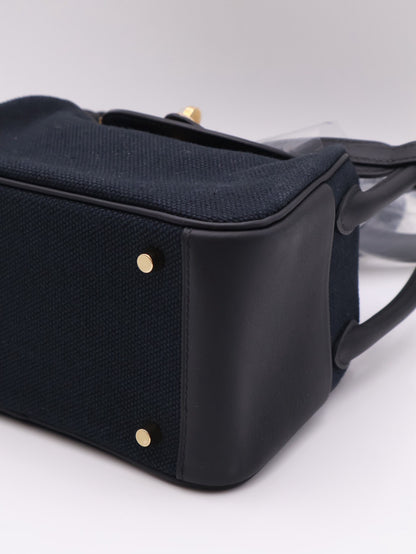 HERMES Mini Lindy ll - Noir 89 帆布黑金 G