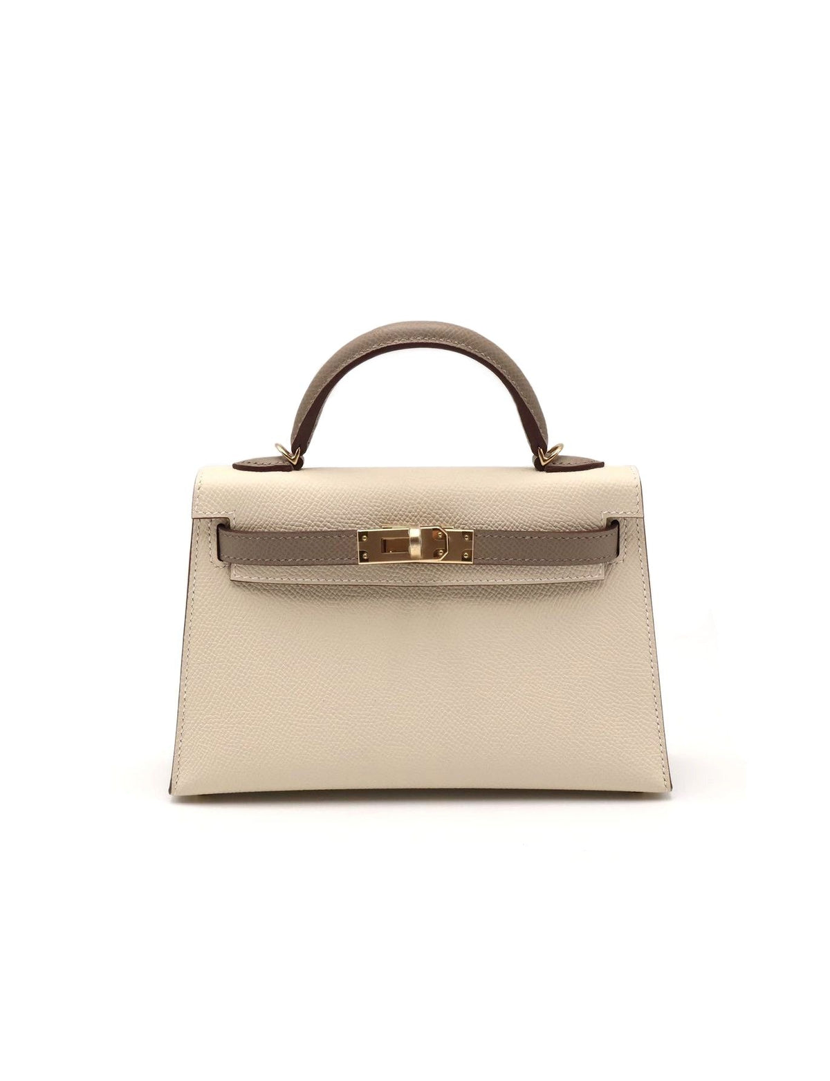 HERMES Mini Kelly ll - Craie/Etoupe 奶昔白拚大象灰金 W