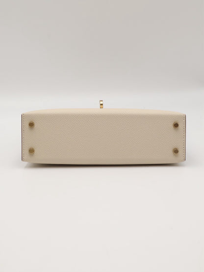 HERMES Mini Kelly ll - Craie/Etoupe 奶昔白拚大象灰金 W