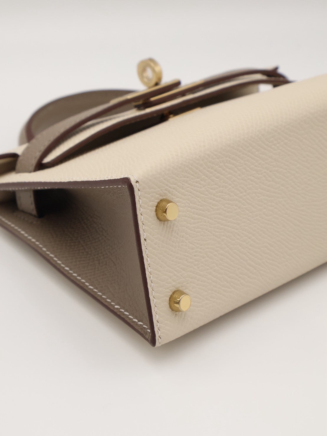 HERMES Mini Kelly ll - Craie/Etoupe 奶昔白拚大象灰金 W
