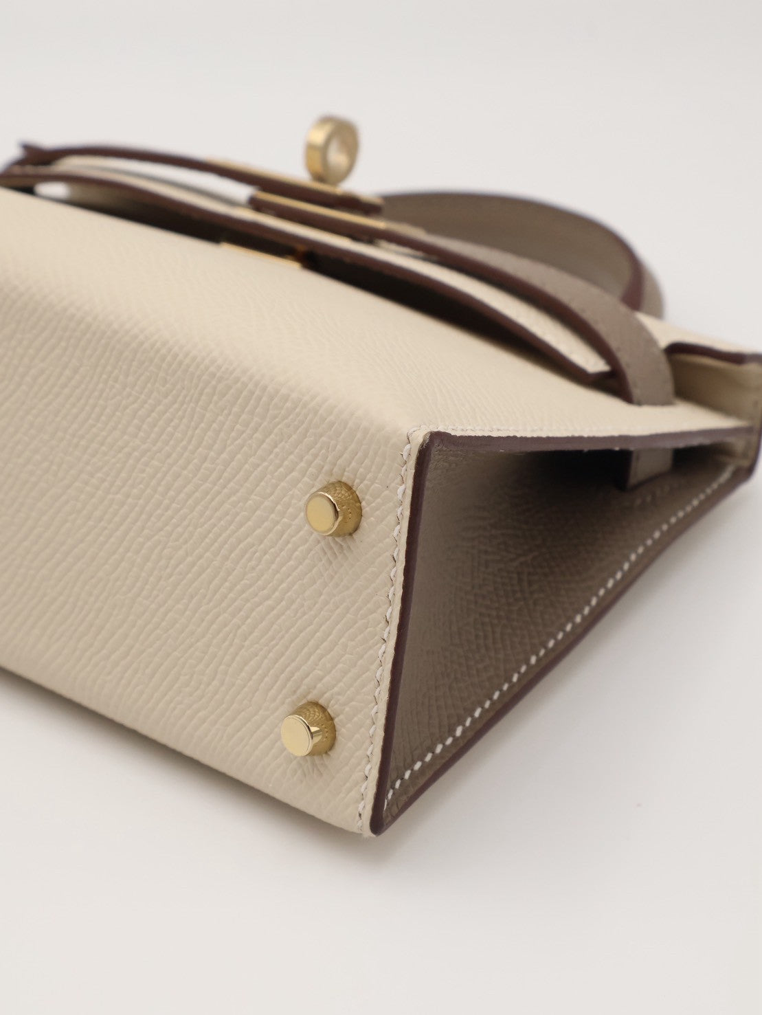 HERMES Mini Kelly ll - Craie/Etoupe 奶昔白拚大象灰金 W