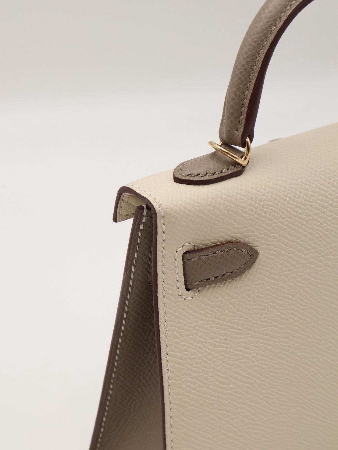 HERMES Mini Kelly ll - Craie/Etoupe 奶昔白拚大象灰金 W