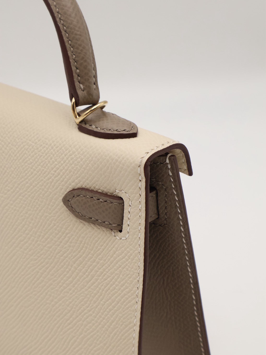HERMES Mini Kelly ll - Craie/Etoupe 奶昔白拚大象灰金 W