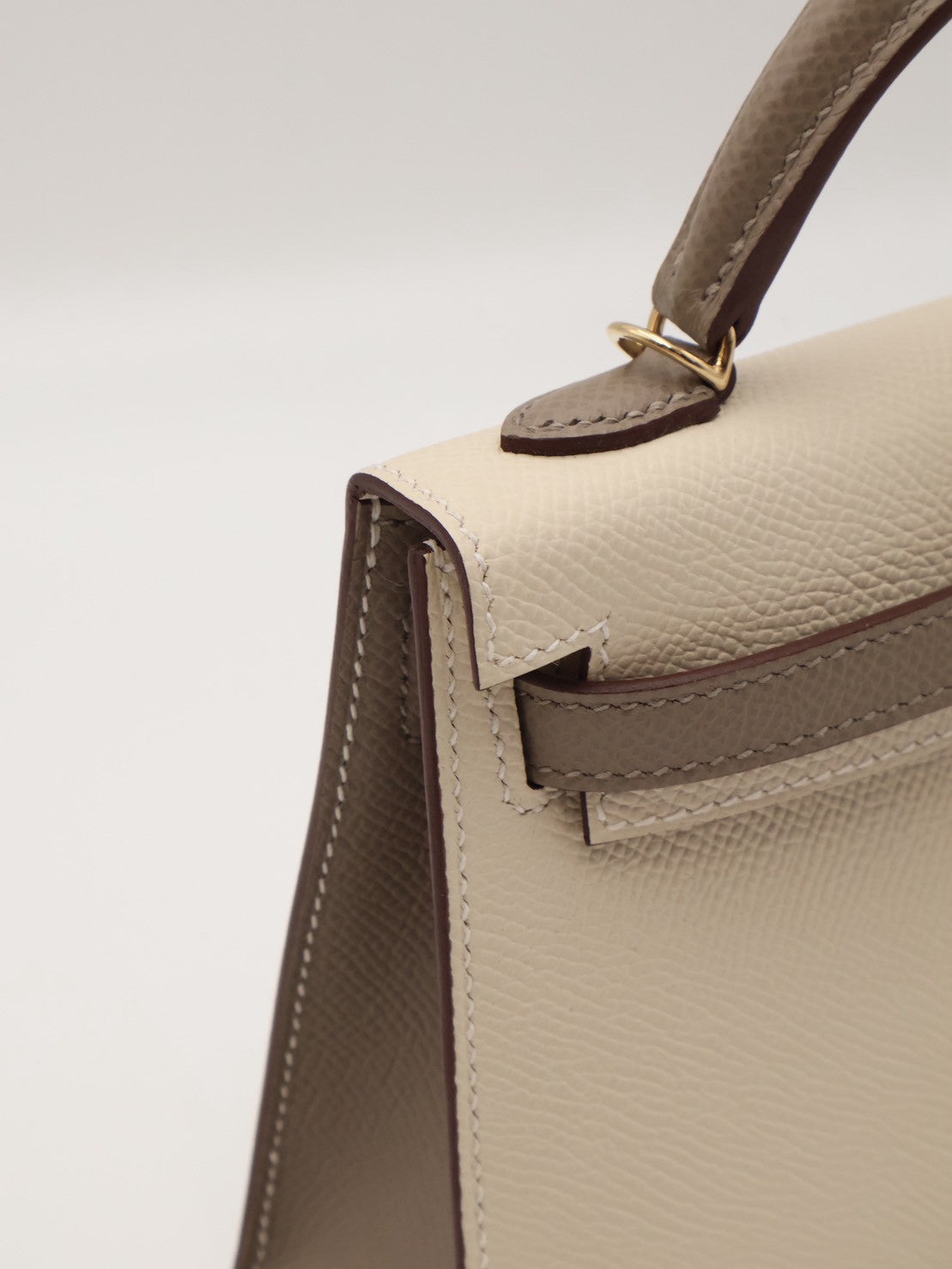 HERMES Mini Kelly ll - Craie/Etoupe 奶昔白拚大象灰金 W