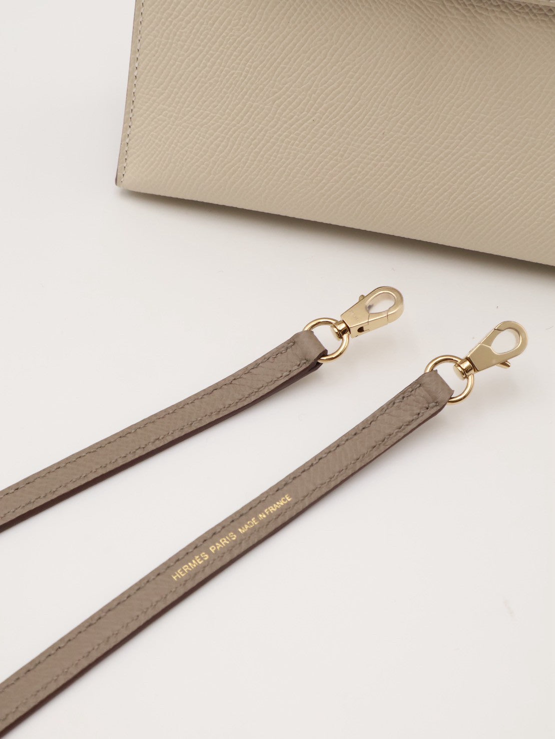 HERMES Mini Kelly ll - Craie/Etoupe 奶昔白拚大象灰金 W