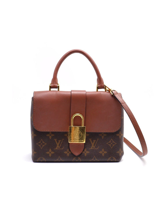 LOUIS VUITTON Locky BB鎖頭包 - 老花拚焦糖棕