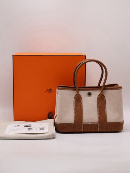 HERMES Mini Garden Party  - Gold 37 帆布金棕 G