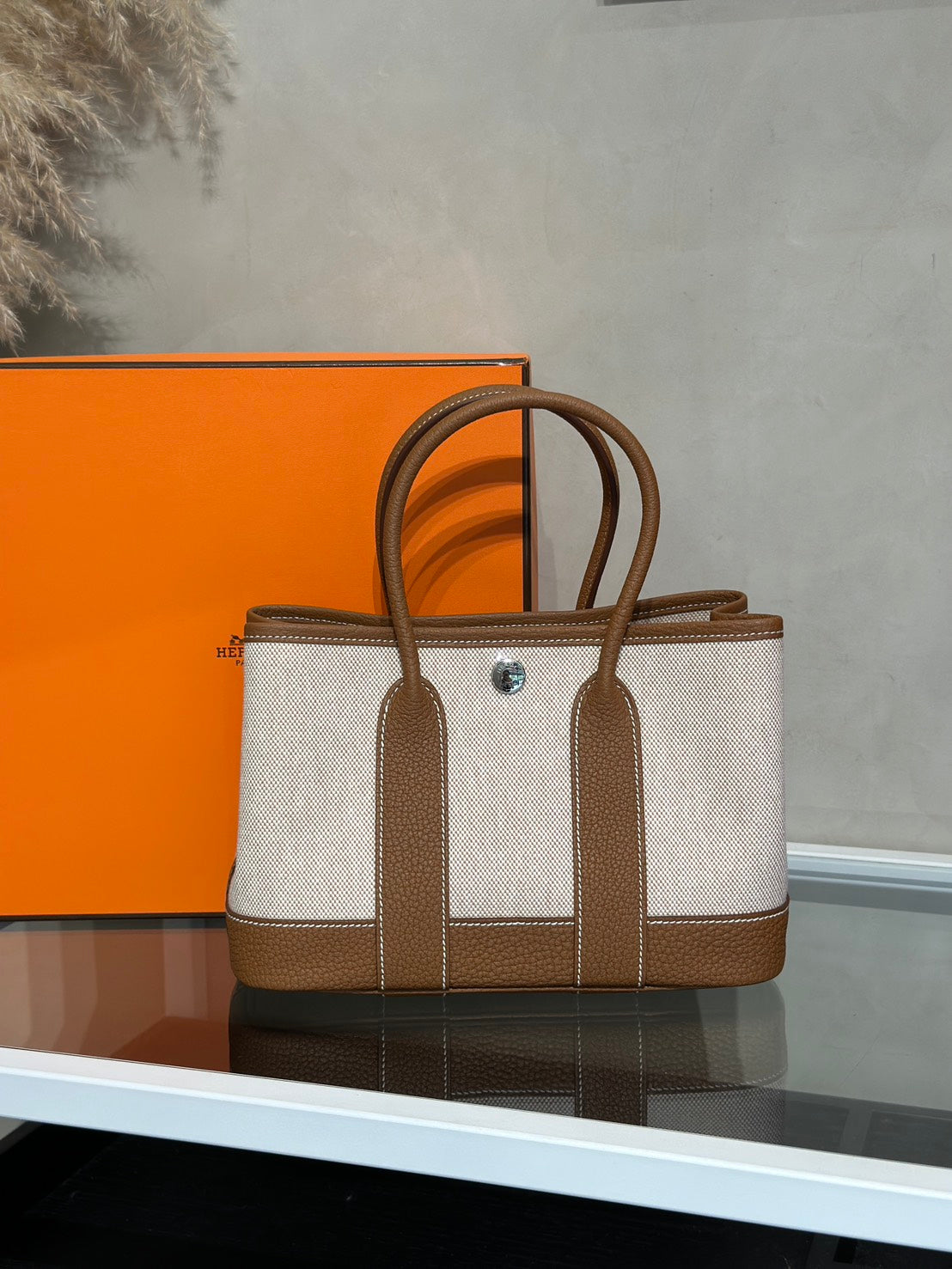 HERMES Mini Garden Party  - Gold 37 帆布金棕 G