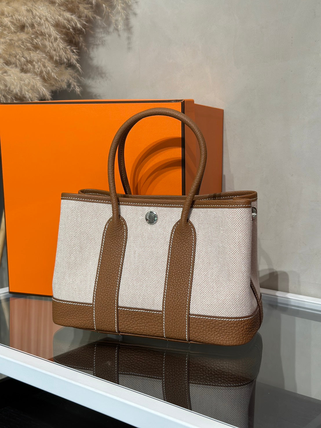 HERMES Mini Garden Party  - Gold 37 帆布金棕 G