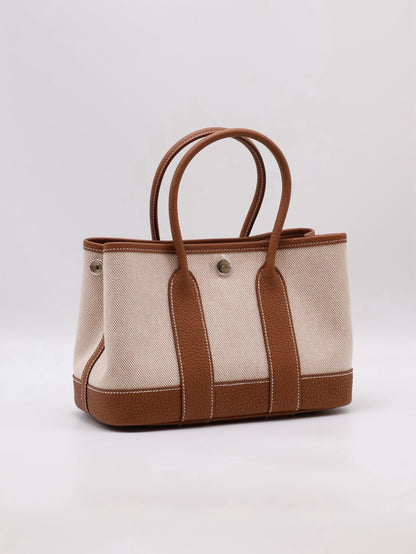 HERMES Mini Garden Party  - Gold 37 帆布金棕 G
