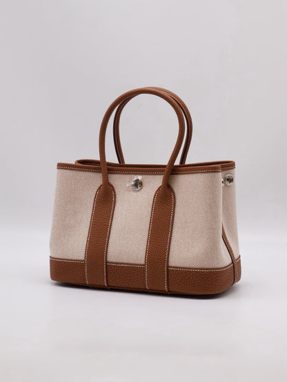 HERMES Mini Garden Party  - Gold 37 帆布金棕 G