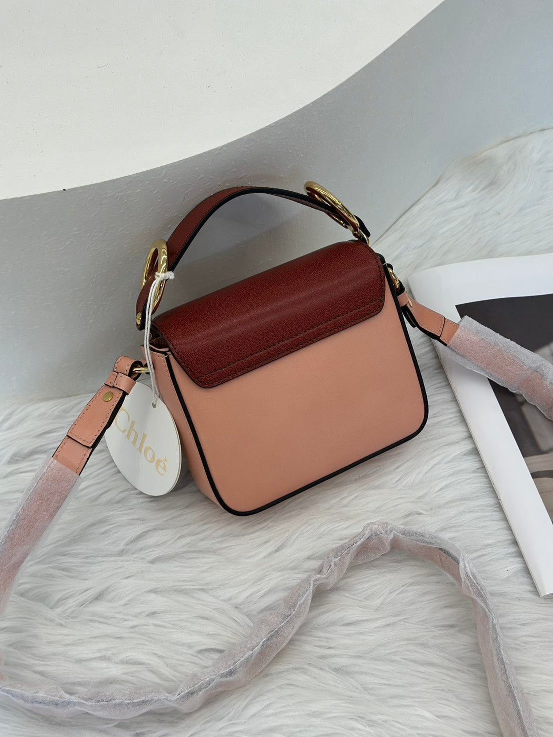 Chloe 經典 C Bag - mini棗紅珊瑚粉