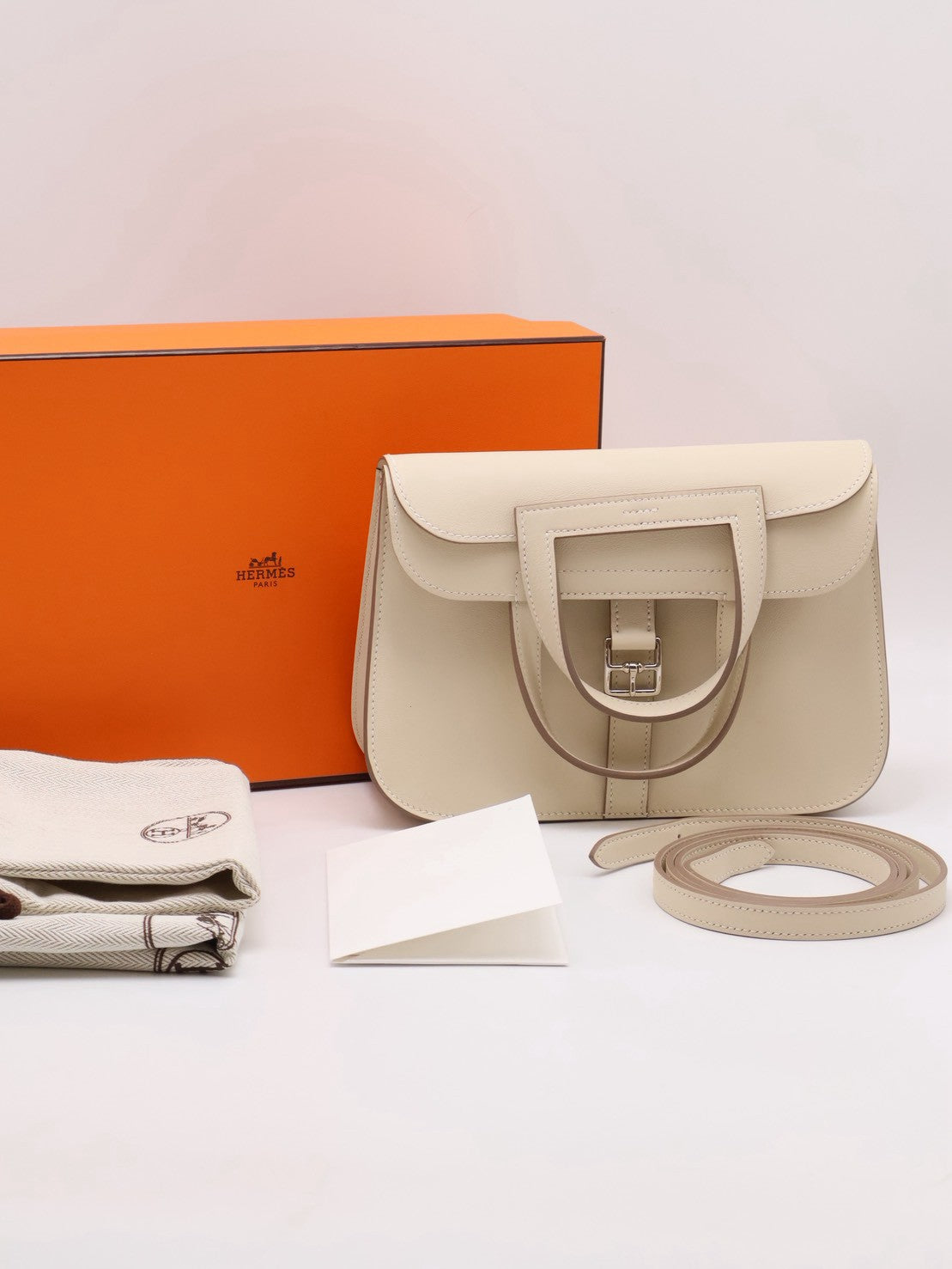 HERMES Halzan Mini - Craie 10 奶昔白銀 G
